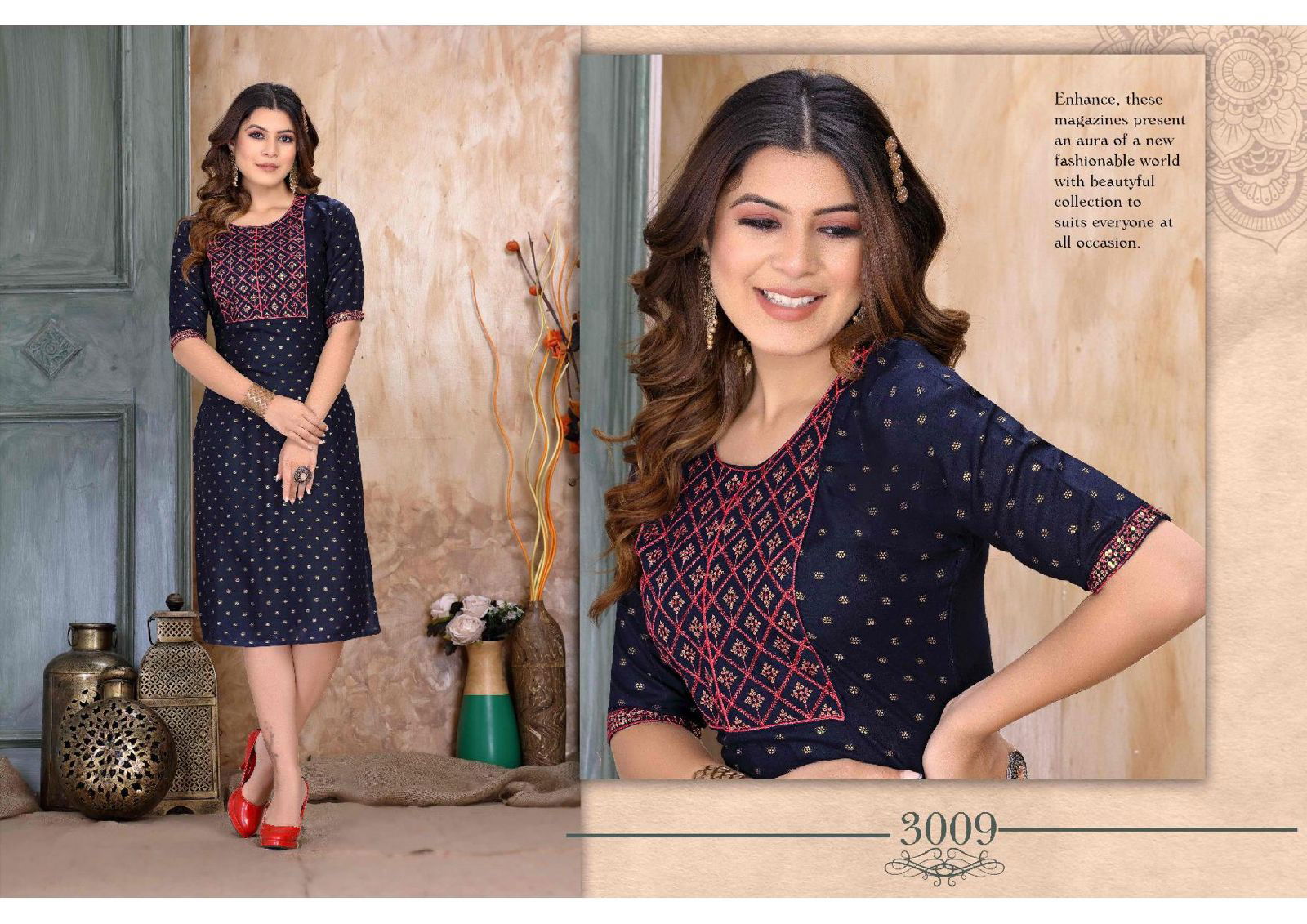 Golden Inayat Sequence Daily Wear Heavy Rayon Designer Kurti Collection